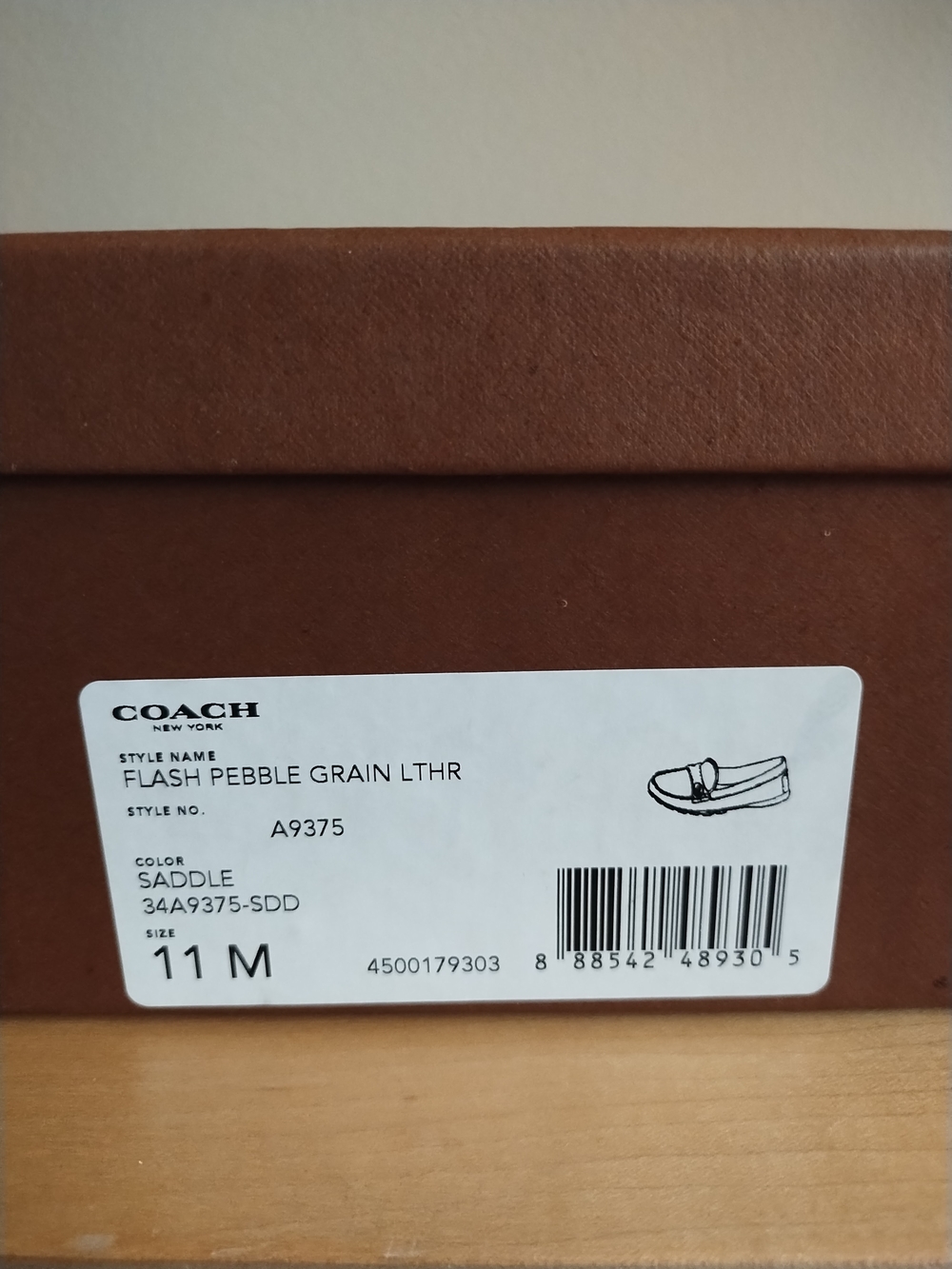 Coach Saddle Brown Leather Loafers with Gold-Tone Accent - Picture 7 of 9
